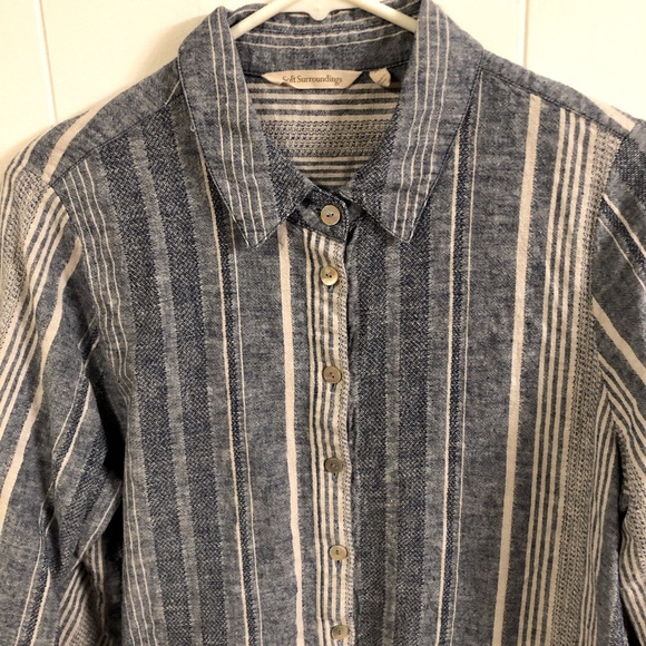 Soft Surrounding Livienne Linen Blend Button -Up Shirt PL - Picture 3 of 6